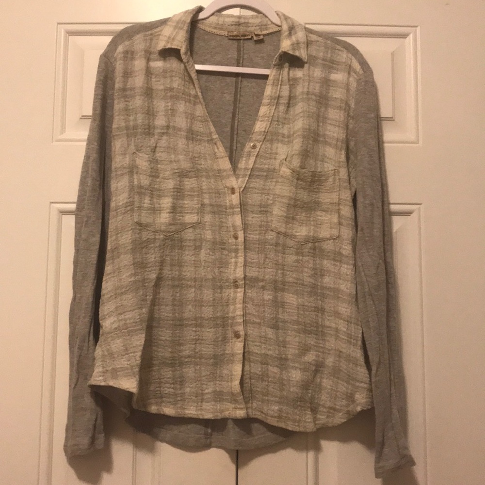 Grey and White Anthropology Holding Horses Flannel